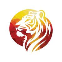 Roaring tiger logo design vector illustration