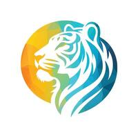 Roaring tiger logo design vector illustration