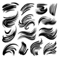 Paint brush stroke set. vector