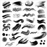 Paintbrush stroke and abstract shapes. vector