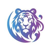 Roaring tiger logo design vector illustration