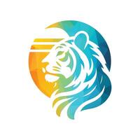 Roaring tiger logo design vector illustration