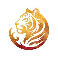 Ilustración de vector de diseño de logotipo de tigre rugiente