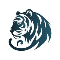 Roaring tiger logo design vector illustration