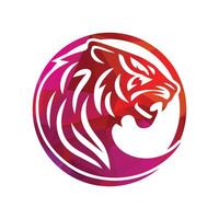 Roaring tiger logo design vector illustration