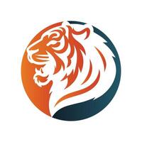 Roaring tiger logo design vector illustration