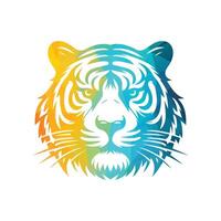 Ilustración de vector de diseño de logotipo de tigre rugiente