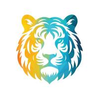 Ilustración de vector de diseño de logotipo de tigre rugiente