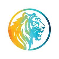 Roaring tiger logo design vector illustration