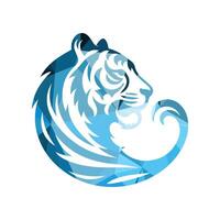 Roaring tiger logo design vector illustration