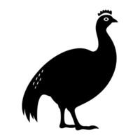 Guinea Fowl Bird Silhouette, Vector silhouette of Guinea Fowls in different positions.