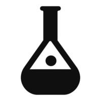 Laboratory Flask Silhouette, Chemical test tube.Erlenmeyer flask silhouette. vector