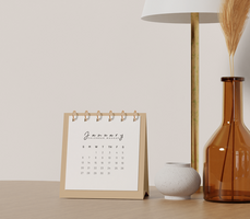 Desk square calendar mockup psd