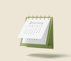 Desk square calendar mockup psd