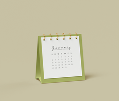 escritorio cuadrado calendario Bosquejo psd