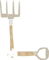 flat color style cartoon broken pitchfork png