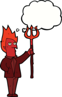 cartoon devil with pitchfork with thought bubble png