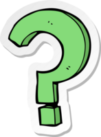 sticker of a cartoon question mark png