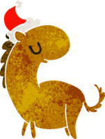 mão desenhado Natal retro desenho animado do kawaii cavalo png