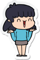 sticker of a cartoon woman png