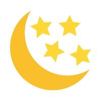 Moon And Stars Vector Flat Icon Design