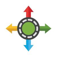 Roundabout Vector Flat Icon Design