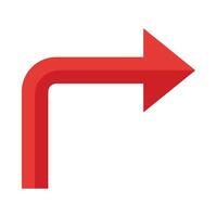 Turn Right Vector Flat Icon Design