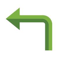 Turn Left Vector Flat Icon Design