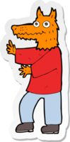 sticker of a cartoon funny fox man png