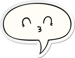 happy cartoon face with speech bubble sticker png