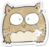 retro distressed sticker of a cartoon owl png