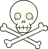 Cartoon-Totenkopf mit gekreuzter Knochen png