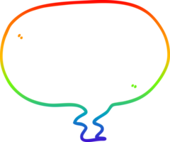 rainbow gradient line drawing of a cartoon speech bubble png