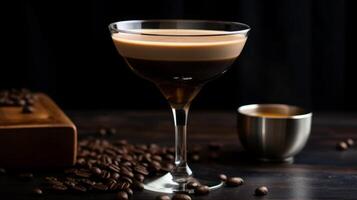 AI generated Elegant Coffee Cocktail with Creamy Layered Texture photo