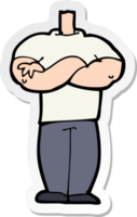sticker of a cartoon body with folded arms png