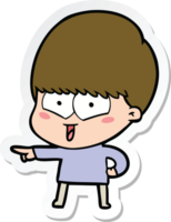 sticker of a cartoon happy boy png