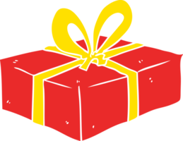 flat color style cartoon wrapped gift png