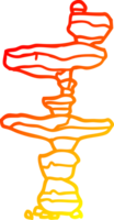 warm helling lijn tekening van een tekenfilm keien png