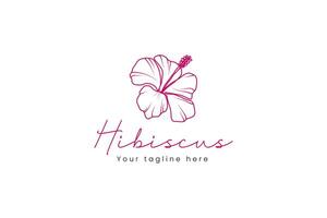 hibisco logo vector icono ilustración