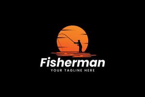 fisherman logo vector icon illustration