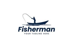 fisherman logo vector icon illustration