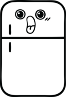 line drawing cartoon of a fridge  zer png