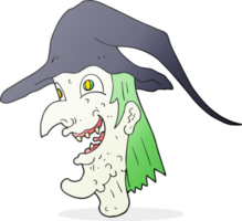 hand drawn cartoon cackling witch png