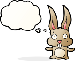 lapin de dessin animé avec bulle de pensée png