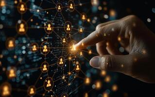 AI generated Network of Human Connections in Business photo