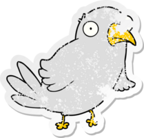 distressed sticker of a cartoon bird png