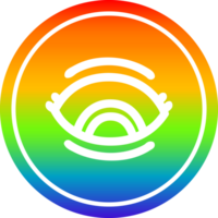 curioso ojo circular icono con arco iris degradado terminar png