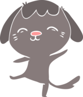 chien de danse de dessin animé de style plat couleur heureux png