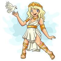 Cartoon Aphrodite on white background vector