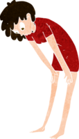 cartoon woman looking at her feet png